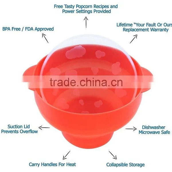 High Quality Microwave Silicone Popcorn Popper Silicone Collapsible Popcorn Popper Maker photo-3