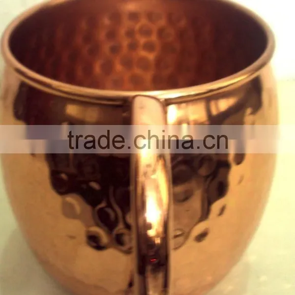 100% PURE COPPER FDA APPROVED HAMMERED BARREL DRINKING MUG WITH RIVETED HANDLE FOR MOSCOW MULE, VODKA photo-6