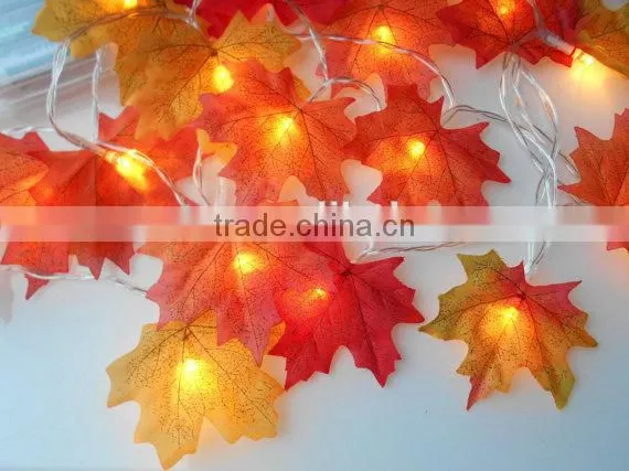Mixed Orange Red Yellow Leaf Autumn Leaves Wedding Decorate Fairy Lights photo-4
