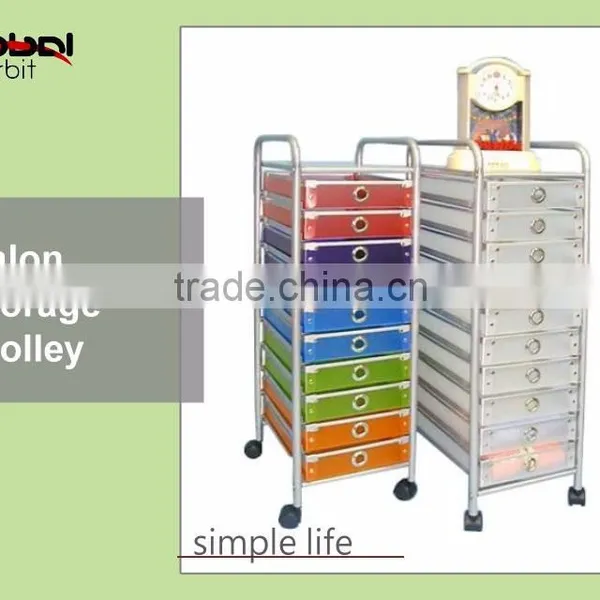 Easy To Move Plastic Drawer Organizer Mobile Office Storage Drawer Trolley Cart photo-6
