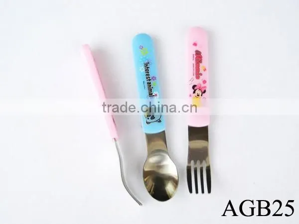 2015 Graceful Cute Spoon Fork Cutlery Gift Set Colorful Handle photo-3
