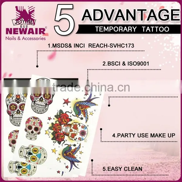 NEWAIR Promotional New Custom Temporary Designer Body Sticker Tattoo With Non-toxic Report photo-3