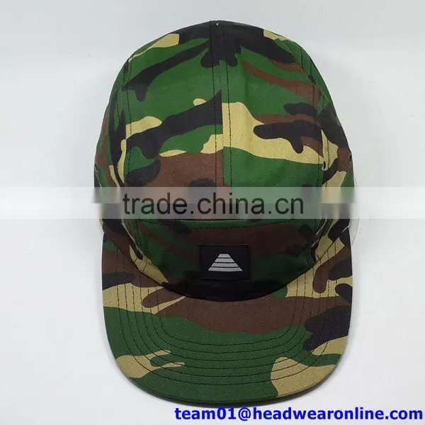 Custom Pattern Printed 5 Panel Hat With Leather Patch photo-5