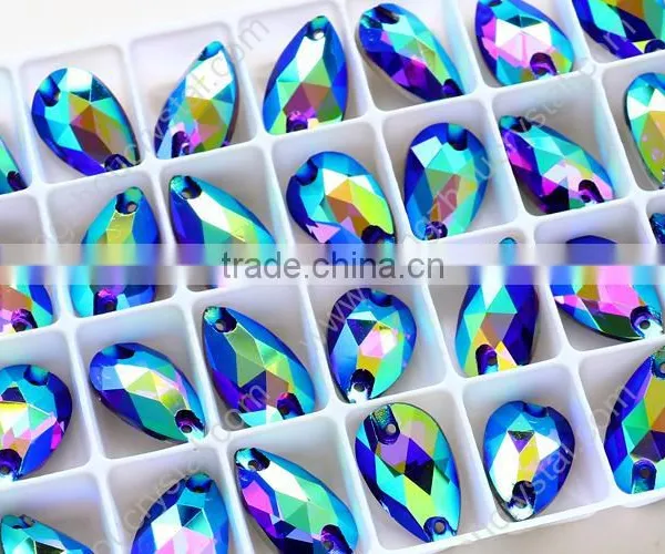 Drop Shape 280AB Color Sew on Crystals,flat Back k5 Crystal Stones, Decoration Rhinestones photo-4
