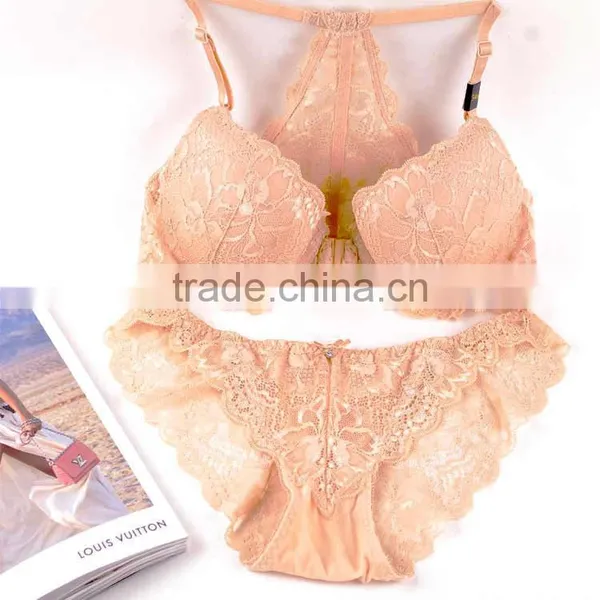 Top Women Sexy New Designs of Fancy Lace Bra Transparent Panty Set photo-5