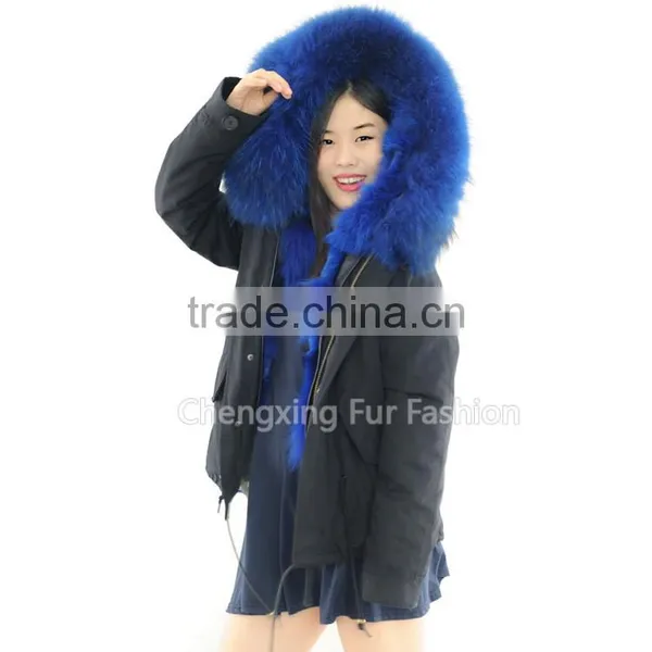 CX-G-P-01C Ladies Latest High Quality Fox Fur Real Fur Parka Coat for Sale photo-2