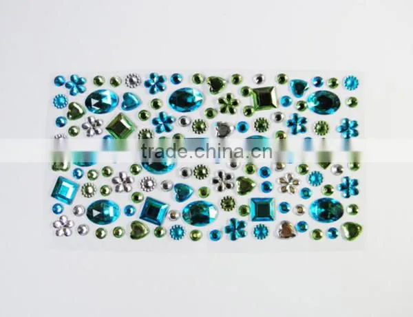 Colorful Self Adhesive Gems Custom Diamond Acrylic Rhinestone Sticker photo-2