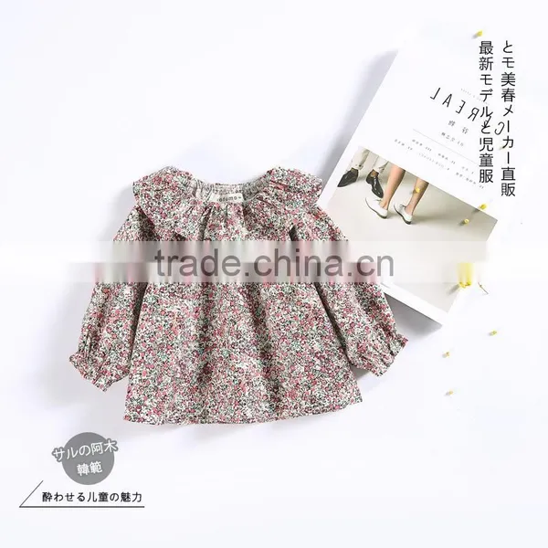 2017 Wholesale Toddler Girl Clothing Girls Shirts Kids Long Sleeve Cotton Floral Blouses Baby Clothes photo-2
