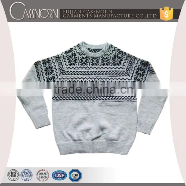 2016 Hot-selling Round Neck Grey Men's Sweater