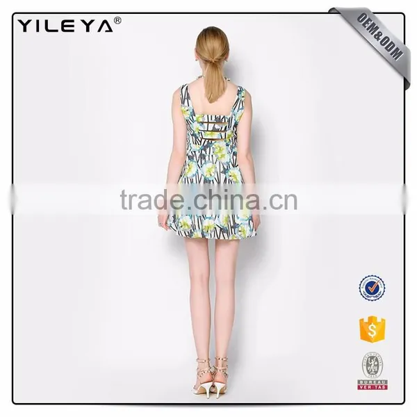Cute Pattern Floral-Printing Advanced Apparel Dresses photo-3