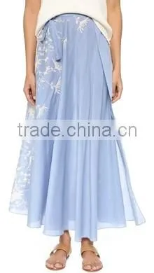 2016 Designed for Fashion Women Chiffon Printed Skirt Ladies'maxi Skirt OEM photo-2
