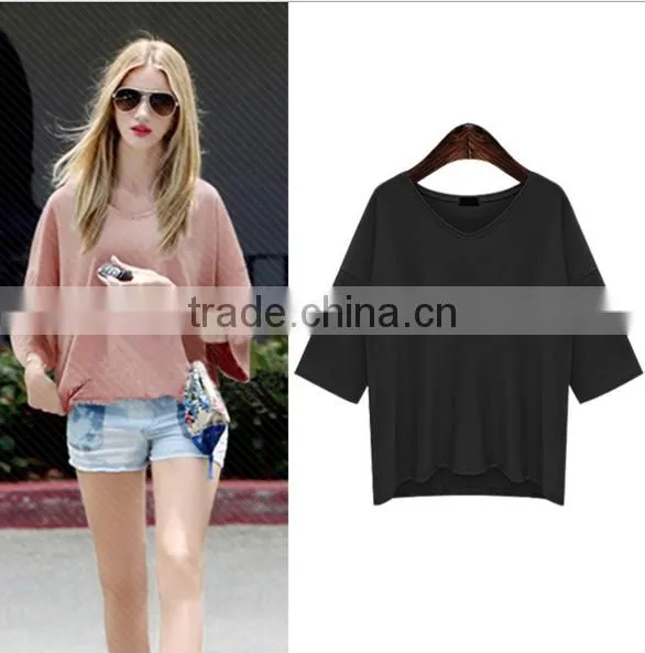 Female Pure Color T-shirt Sleeves Shirt of Cultivate One's Morality Contracted Big Yards Render Unlined Upper Garment Inside Tak photo-3