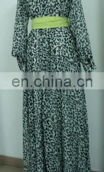 Long Sleeve Maxi Muslim Dress for Woman,chiffon Dress photo-4