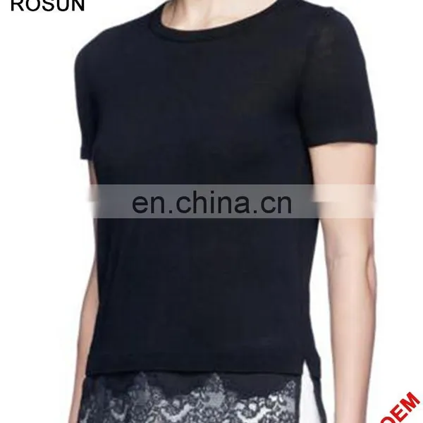 Latest Fancy Girls Pullover Tops as Regular Fit Short Sleeve Woolen Sweater Designs for Children of Knitwear With Lace photo-3