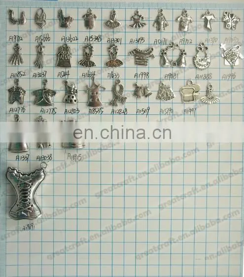 Wholesale Bright Silver Plated Metal Charms Jewelry Skirt Pendants Supplies Fits Diy Bracelets & Necklace