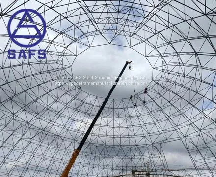 Prefab Modular Structure Steel Space Frame Roofing System Gypsum Storage Shed