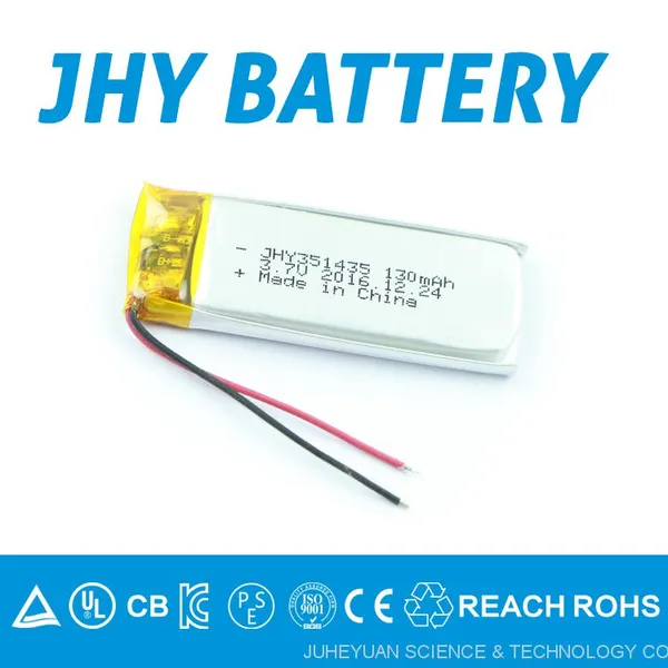3.7v 130mAh Lithium Polymer Battery Cell for Gps Tracking by WERCS Registered