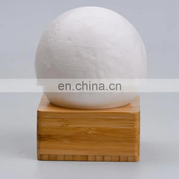 2021 New Design Bedroom Home Decor Induction Dual Colors Moon Shaped Bed Light With Bamboo Base photo-2