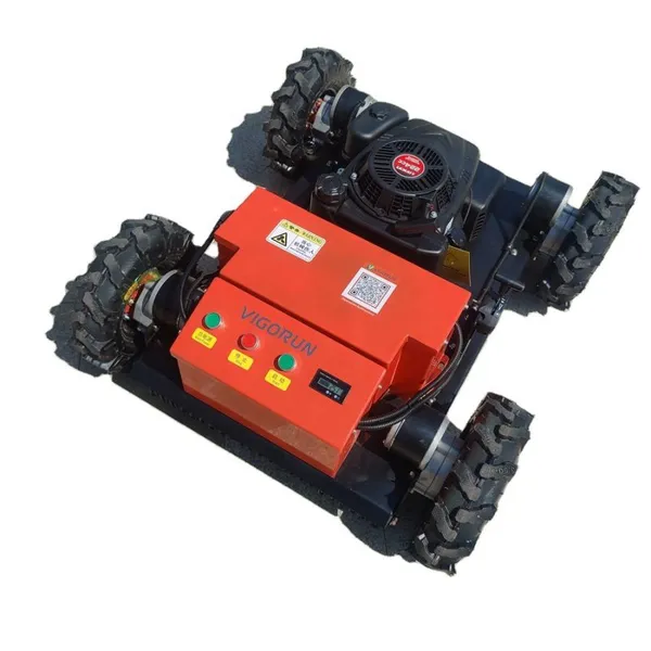 Industrial Single Cylinder 9Hp Gasoline Engine 6Km/H Travel Speed Wireless Radio Control Steep Slope Lawn Mower photo-2