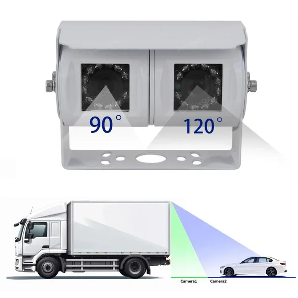 EnruigeOK Dual Lens Rear View Reversing Backup Camera for Motorhomes Bus IR Night Vision photo-2