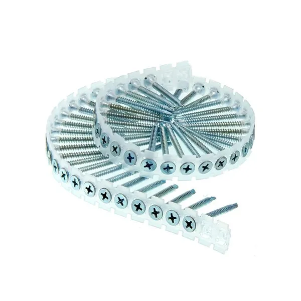 China Supply Collated Drywall Screws Fine Thread Yellow Zinc Plastic Strip Compatible With All Major Screw Guns Factory Wholesale Price photo-3