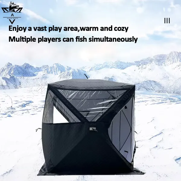 Wholesale Pop up Ice Fishing Tent Insulated Waterproof Windproof Winter Ice Fishing 2-4 Person Portable Thermal Shanty Tent photo-2