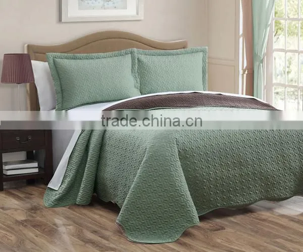 3Pcs Solid Microfiber Bedspread Set photo-4