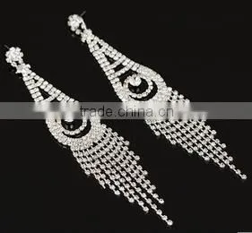 Wholesale Fashion Rhinestone Bridal Earrings With Tassels Stud Earring photo-4