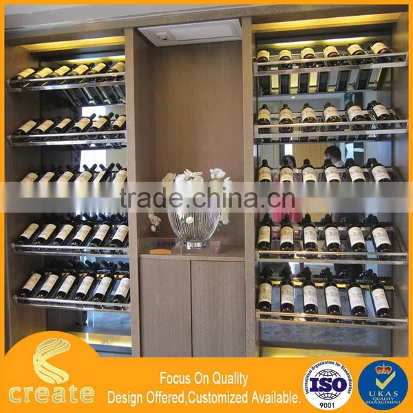 Modern Red Wooden Design Displaying Wall Showcase for Wine Stand for Home & Bar photo-4