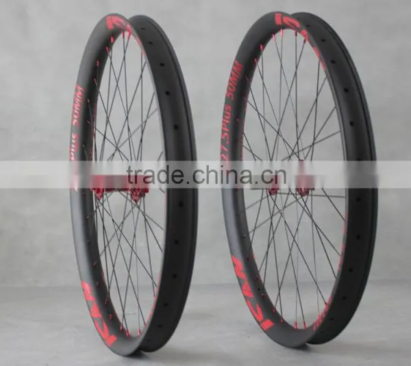 Width 50mm Bike Tubeless Wheels MTB 27.5er Clincher Wheels 650B Bicycle Carbon Bike Rim Snow Fat Bike 3.0'' Tyre photo-2