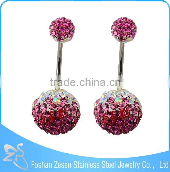 China Factory Medical Steel Aqua Crystal Ball Beautiful Navel Piercing Jewelry Photo photo-3