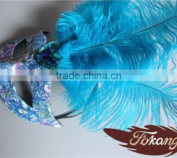 Wholesale Cloth Trim Big Ostrich Feather Mask For Bachelorette Party Supplies photo-4