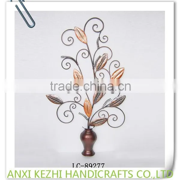 LC-86528 Set 2 Antique Wrought Iron Metal Leaves Wall Art Decor photo-6