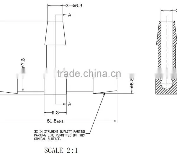 1/4" Tee Joints Plastic Joint Tube Joint Tube Connector PVDF Body photo-2