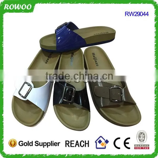 Hot Sale PU Flip Flops Style Cork Wood Slipper photo-3