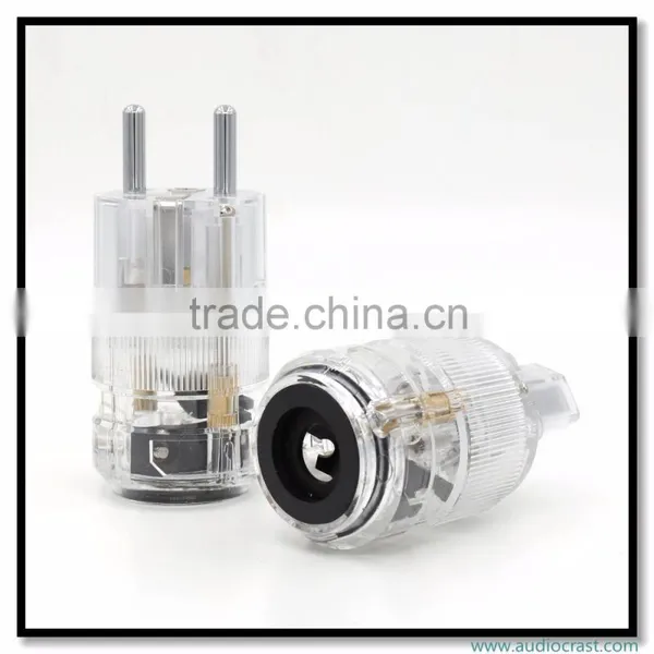 OEM/ODM Rhodium Plated Clear Audio Grade EU Male Power Plug+ IEC Female Plug Connector For Audio photo-3