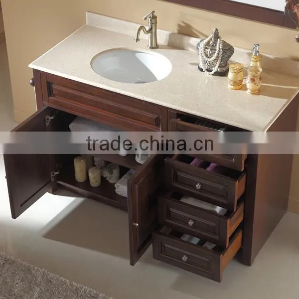 Solid Wood Bathroom Vanity European Style Cabinet for Sale 3007L photo-2