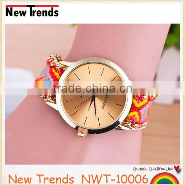 Newest National Style Multi Color Woven Braid Women Bracelet Watches photo-6
