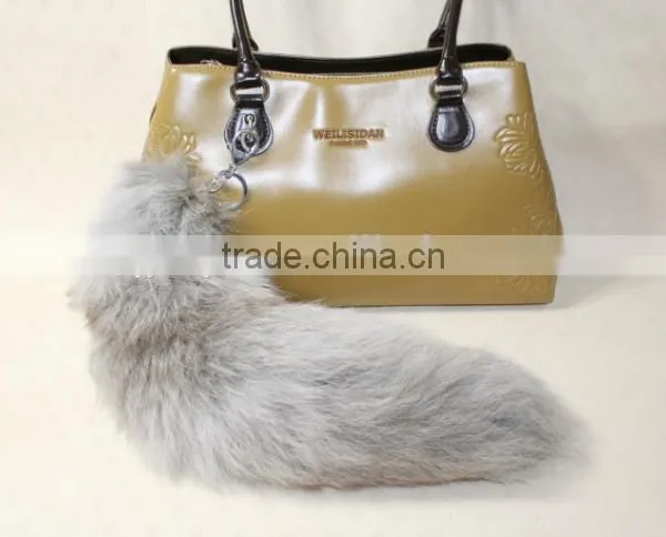 Natural Fox Fur Tail / Dye Color Fox Tail Fur Keychain photo-3