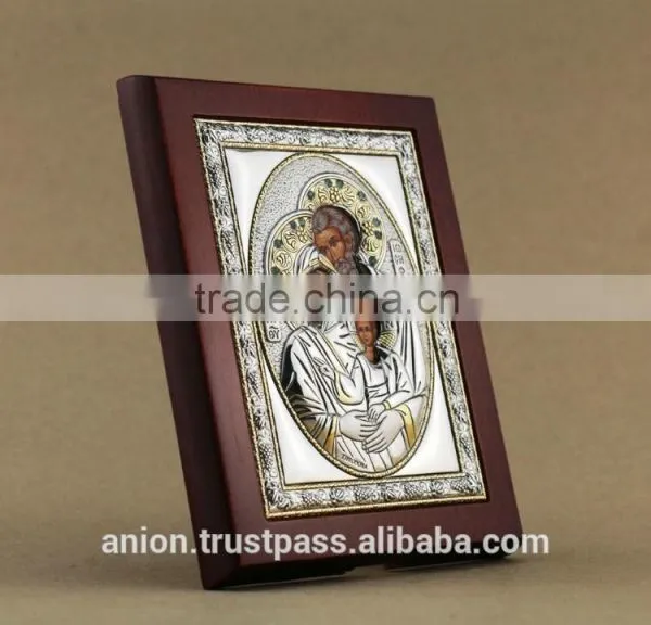 Greek & Russian Orthodox Wooden Icon. Holy Family. Big Size photo-3