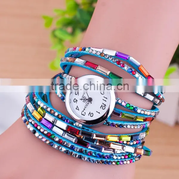 2016 New Product Vintage Fashion Watch,layered Watch Bracelet With Stones photo-2