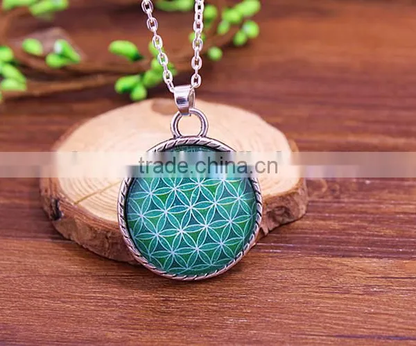 Newest Choker Necklace Round Glass Galaxy Pendants 2015 Necklace Lovely Pendant Silver Chain Necklace For Women Quality Choice photo-3