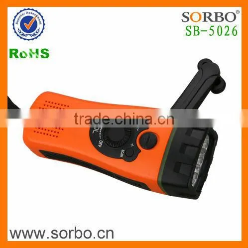 Rechargeable Hand Crank Radio With Flashlight and Charger