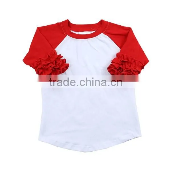 Blank Baby T-shirts Baby Girls Top Design Baseball Tee Wholesale Girls Fall Clothing photo-5