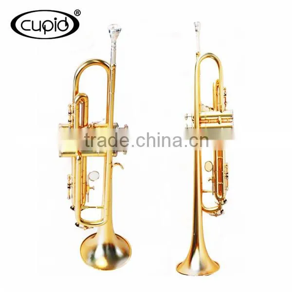 Cupid Professional Sand Dull Polish Gold Plated Bb Trumpet