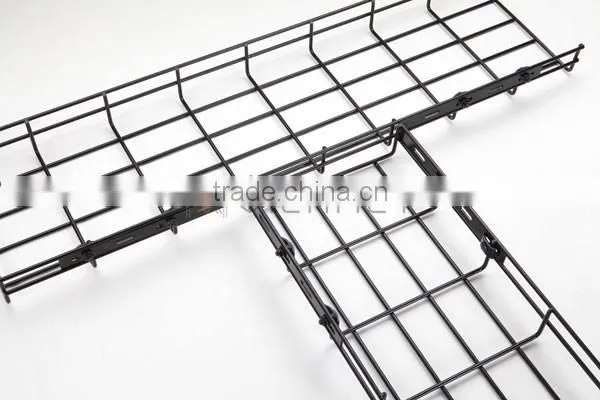 Powder Coated Mesh Grid Steel Hanging Cable Tray CE RoHS SGS / Wire Mesh Cable Tray photo-2