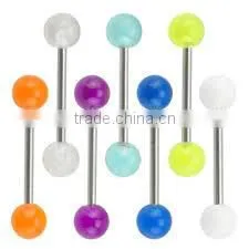 Fishion Acrylic Piercing Jewelry Middle Finger Tongue Ring