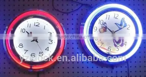New 15 Inch Chrome Neon Clock 2015 photo-2