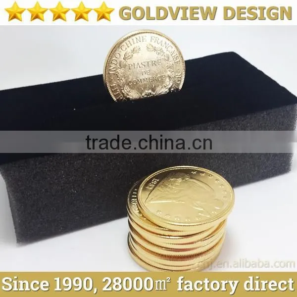 Custom Gold Coin/challenge Coin/gold Plated Tungsten Coin/Gold Tin Alloy Plating for Variety Use Made in China photo-2