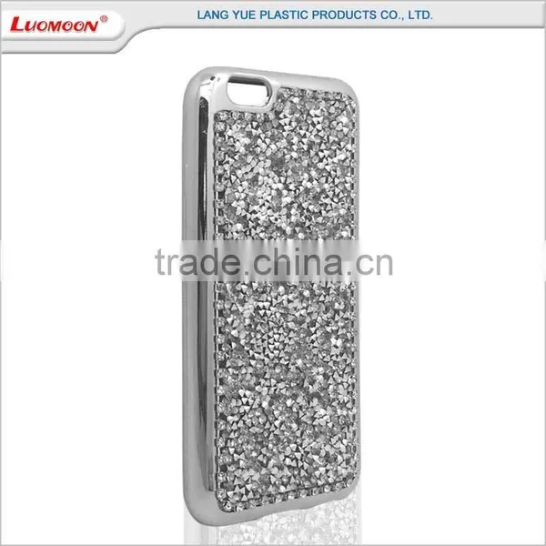 Plating Tpu Bumper Mobile Bling Diamond Back Cover Phone Case For Iphone 6 6s Plus photo-4